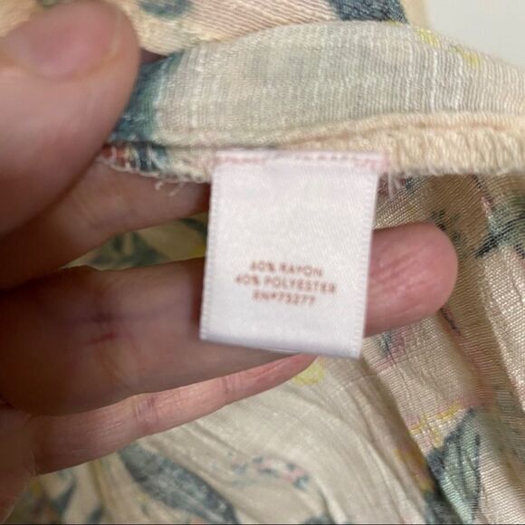 Lauren Conrad Blush Pink Tropical Sheer Blouse - Picture 8 of 11